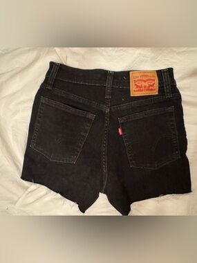 Levi's Black Cutoff Denim Shorts with Back Pockets